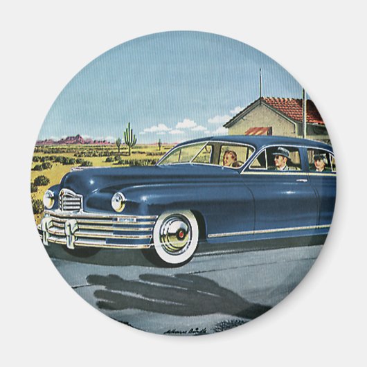 ヴィンテージ家族旅行、ラストチャンスガスステーション マグネット (正面)