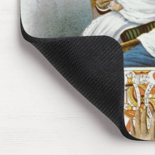 ヴィンテージ家族、父とベビーとトランプのポーカー手 マウスパッド (コーナー)