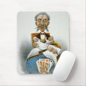 ヴィンテージ家族、父とベビーとトランプのポーカー手 マウスパッド (マウス)