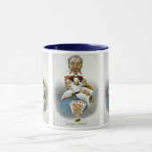 ヴィンテージ家族、父とベビーとトランプのポーカー手 マグカップ (中央)