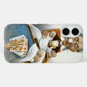 ヴィンテージ家族、父とベビーとトランプのポーカー手 Case-Mate iPhoneケース (裏面 (横))