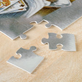 ヴィンテージ家族、赤ちゃんとポーカーの手を持つ父親 ジグソーパズル (側面)