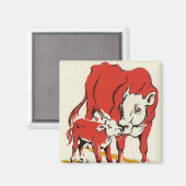 ヴィンテージ家畜子牛ホルスタイン マグネット (正面/裏面)