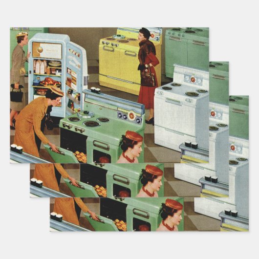 ヴィンテージ家電ショールーム店舗ビジネス小売 ラッピングペーパーシート (セット)