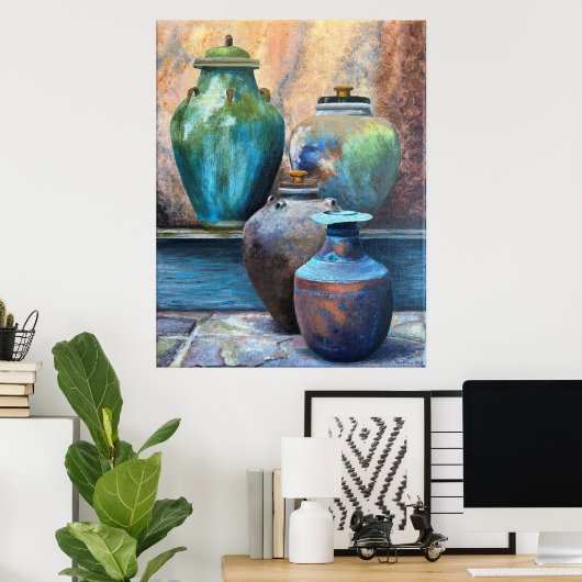 ヴィンテージ容器アクリル美術 ポスター (ホームオフィス)