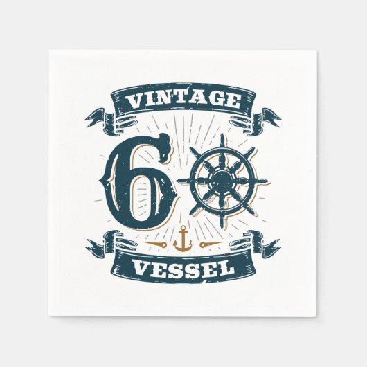 ヴィンテージ容器60誕生日60歳 スタンダードカクテルナプキン (正面)