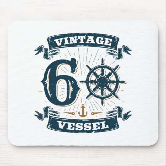 ヴィンテージ容器60誕生日60歳 マウスパッド (正面)