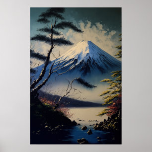 ヴィンテージ富士山アート日本のプリントポスター ポスター