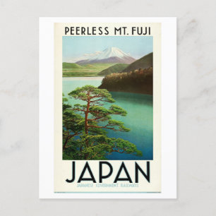 ヴィンテージ富士山日本列車旅行ポスター ポストカード