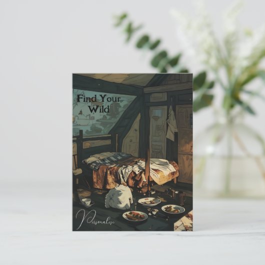 ヴィンテージ寝室装飾 ワイルド 引用 個人用 ポストカード (スタンド正面)