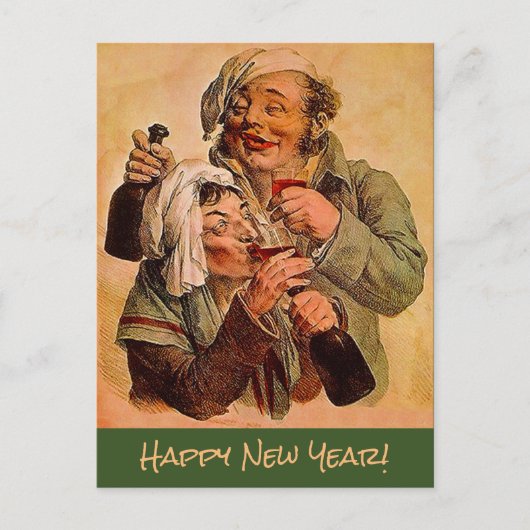 ヴィンテージ対共有トニックハッピーニューイヤートーストパソコン ポストカード (正面)