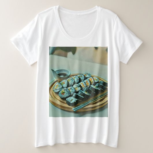 ヴィンテージ寿司作品 プラスサイズTシャツ (デザイン正面)