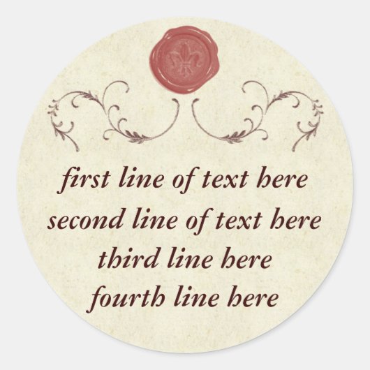 ヴィンテージ封止用ワックスシール ラウンドシール (正面)