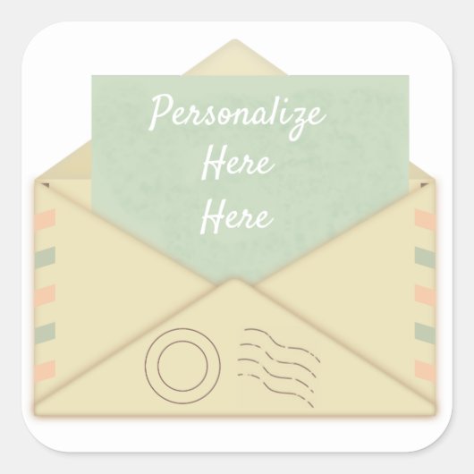 ヴィンテージ封筒とレターの発表 スクエアシール (正面)