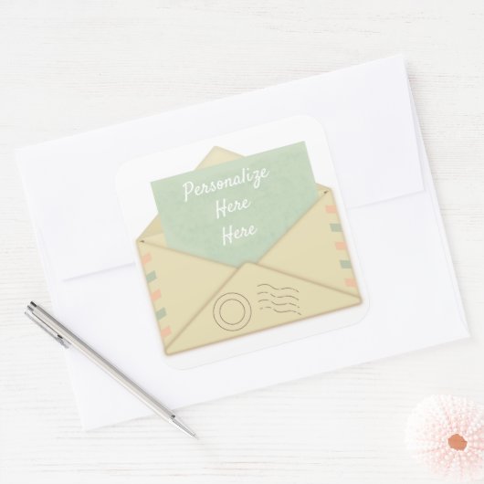 ヴィンテージ封筒とレターの発表 スクエアシール (封筒)