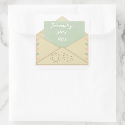 ヴィンテージ封筒とレターの発表 スクエアシール (バッグ)