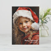 ヴィンテージ小さな女の子とホリーベリーの笑顔 シーズンカード (スタンド正面)