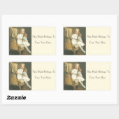 ヴィンテージ小さな女の子とDoll Photo Nameプレート 長方形シール (シート)