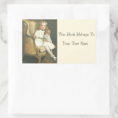 ヴィンテージ小さな女の子とDoll Photo Nameプレート 長方形シール (バッグ)