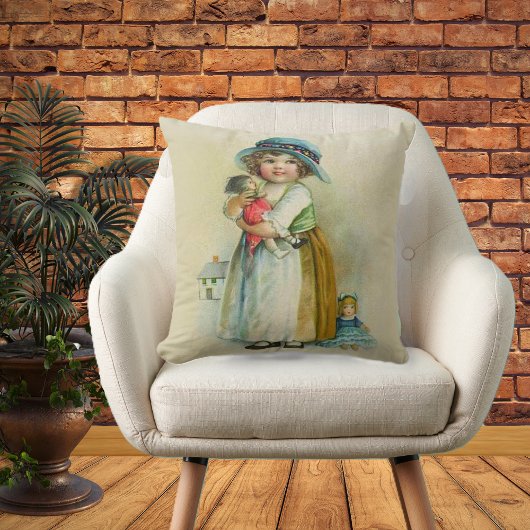 ヴィンテージ小さな女の子ぽちゃぽちゃぽちゃのハットドール クッション