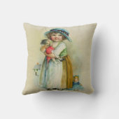 ヴィンテージ小さな女の子ぽちゃぽちゃぽちゃのハットドール クッション (裏面)