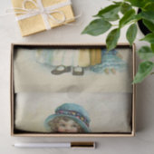 ヴィンテージ小さな女の子ぽちゃぽちゃぽちゃのハットドール 薄葉紙 (ギフト)