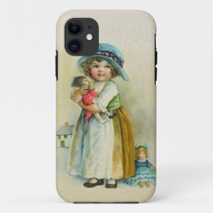 ヴィンテージ小さな女の子ぽちゃぽちゃぽちゃのハットドール iPhone 11 ケース
