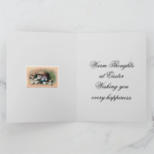 ヴィンテージ小さな女の子イースター カード (内部)