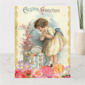 ヴィンテージ小さな女の子イースター カード (正面)