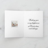 ヴィンテージ小さな女の子イースター シーズンカード (内部)