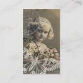 ヴィンテージ小さな女の子デジタルアート 名刺 (裏面)