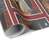 ヴィンテージ小さな女の子バイ暖炉クリスマスホリデー ラッピングペーパー (ロールコーナー)