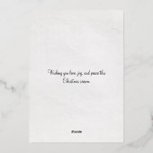 ヴィンテージ小さな女の子バイ暖炉クリスマス金ゴールド 箔シーズンカード (裏面)