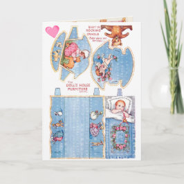 ヴィンテージ小さな女の子ベビー紙人形アートカード カード