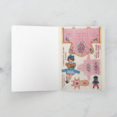 ヴィンテージ小さな女の子ベビー紙人形アートカード カード (内部)