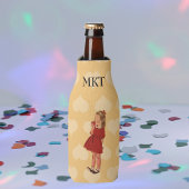 ヴィンテージ小さな女の子レッドドレスアップル ボトルクーラー