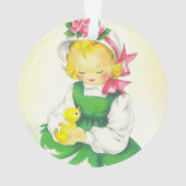 ヴィンテージ小さな女の子レトロかわいい オーナメント (裏面)
