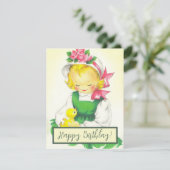 ヴィンテージ小さな女の子レトロかわいい シーズンカード (スタンド正面)