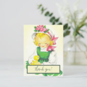 ヴィンテージ小さな女の子レトロかわいい シーズンカード (スタンド正面)