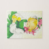 ヴィンテージ小さな女の子レトロかわいい ジグソーパズル (横)