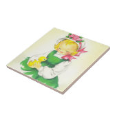 ヴィンテージ小さな女の子レトロかわいい タイル (側面)