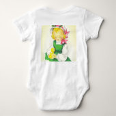 ヴィンテージ小さな女の子レトロかわいい ベビーボディスーツ (裏面)