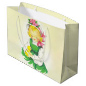 ヴィンテージ小さな女の子レトロかわいい ラージペーパーバッグ (裏面アングル)