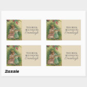 ヴィンテージ小さな女の子付きベビー人形蔵書票 長方形シール (シート)