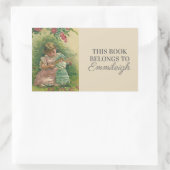 ヴィンテージ小さな女の子付きベビー人形蔵書票 長方形シール (バッグ)