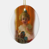 ヴィンテージ小さな女の子及び人形オーナメント セラミックオーナメント (右)