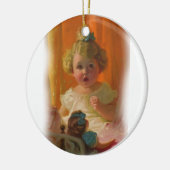 ヴィンテージ小さな女の子及び人形オーナメント セラミックオーナメント (左)