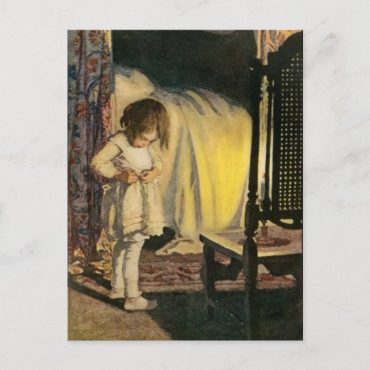 ヴィンテージ小さな女の子絵葉書 ポストカード (正面)