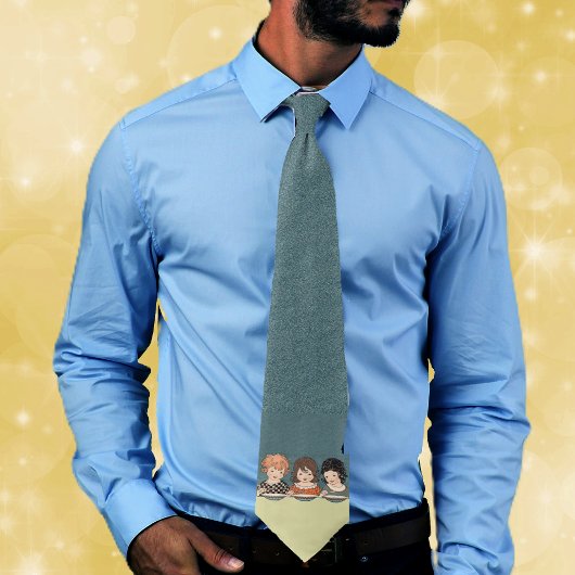 ヴィンテージ小さな女の子食べズスープスリーシスターズ ネクタイ