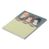 ヴィンテージ小さな女の子食べズスープスリーシスターズ ノートパッド (回転)